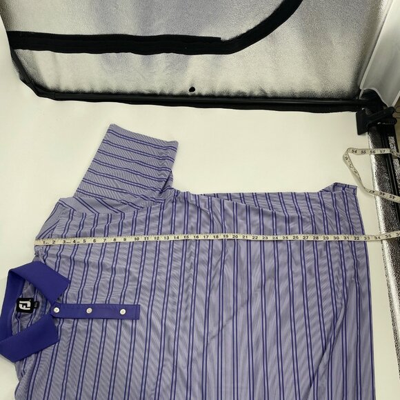FootJoy Mens XXL Golf Polo Shirt Purple Striped Classic Fit Outdoor Preppy - Picture 7 of 7